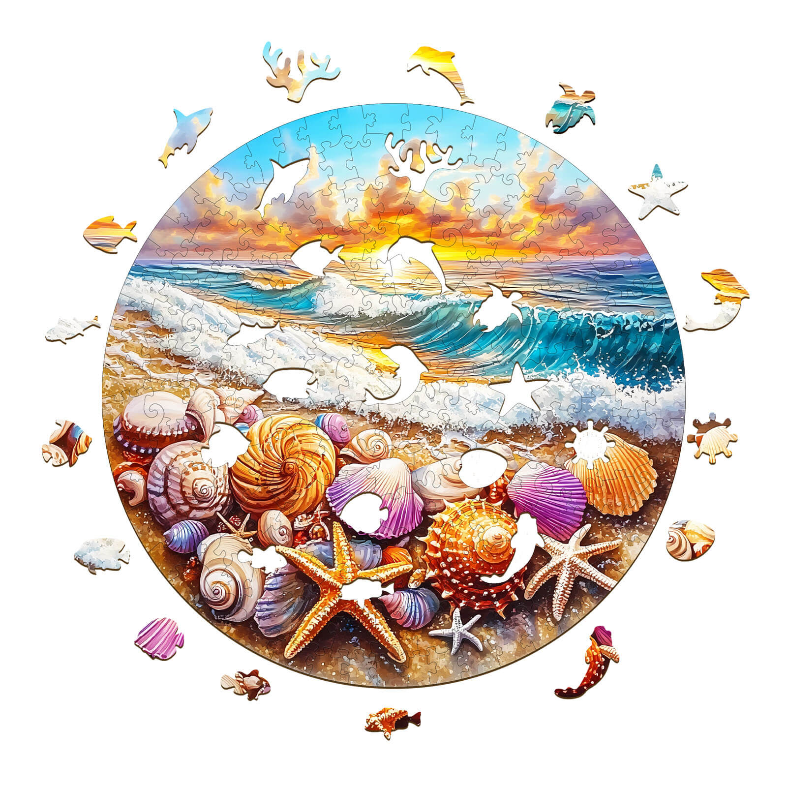 Ocean and Shells-1 Wooden Jigsaw Puzzle