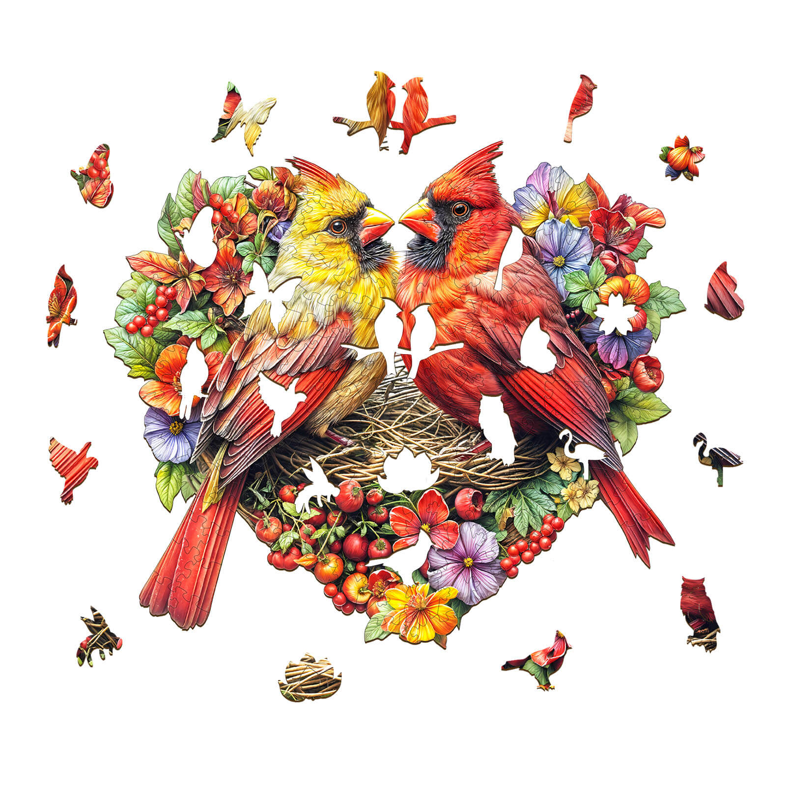 sweet cardinal Wooden Jigsaw Puzzle