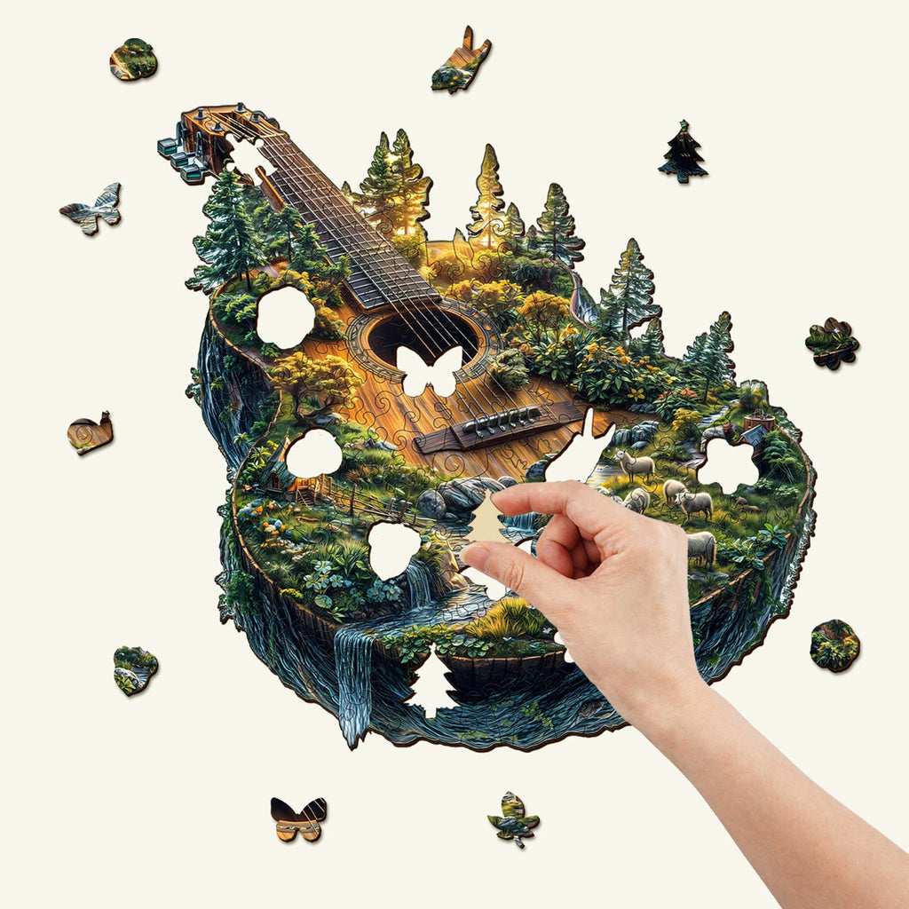 Forest guitar Wooden Jigsaw Puzzle