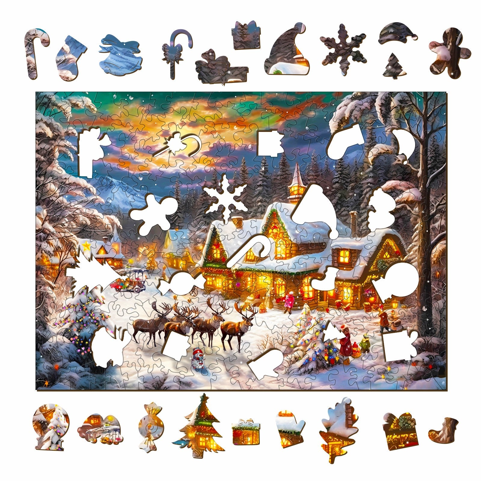 Christmas Snow Wooden Jigsaw Puzzle