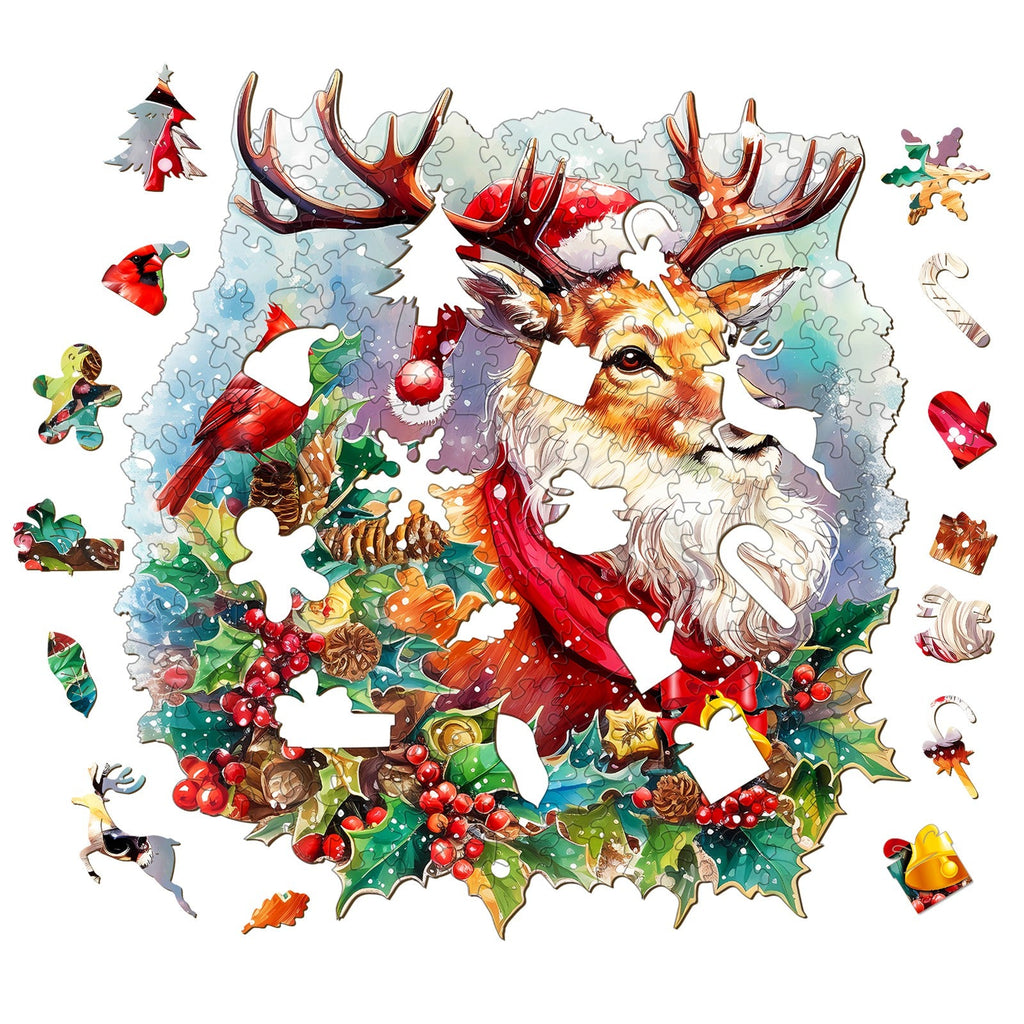 Sparkle Reindeer Wooden Jigsaw Puzzle