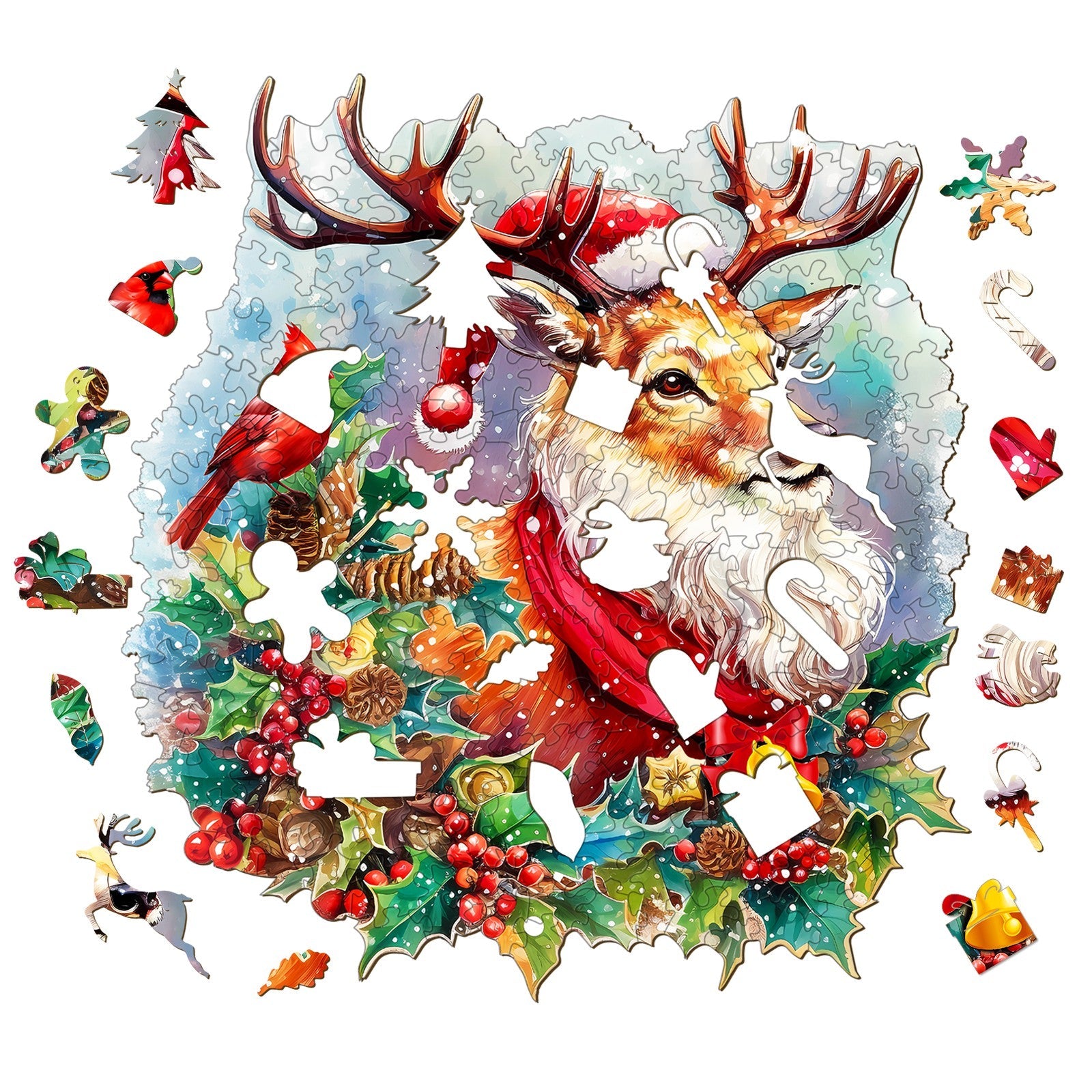 Sparkle Reindeer Wooden Jigsaw Puzzle