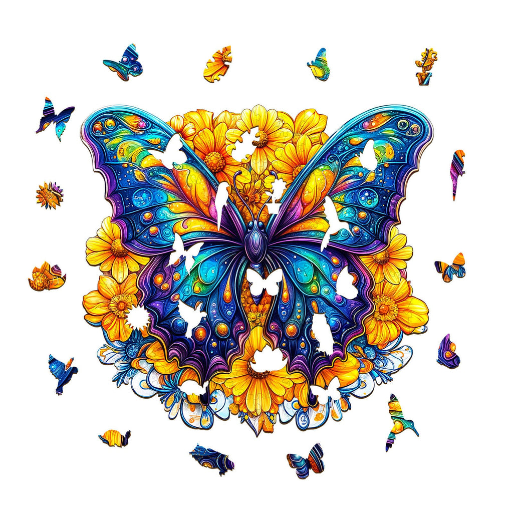 Morpho Butterfly Wooden Jigsaw Puzzle