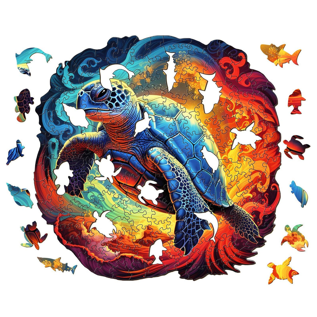 Yin Yang Turtle Wooden Jigsaw Puzzle