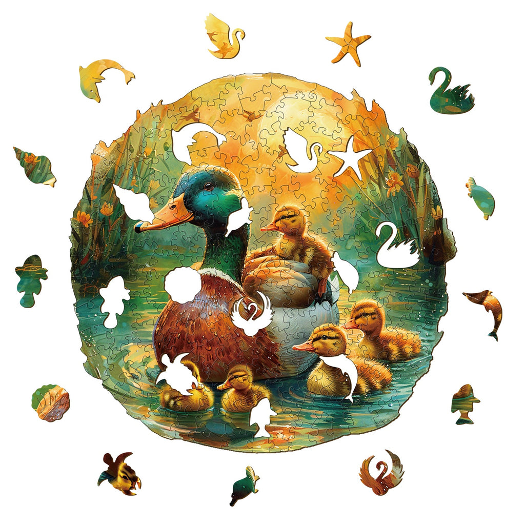 Duck In The Pond Wooden Jigsaw Puzzle