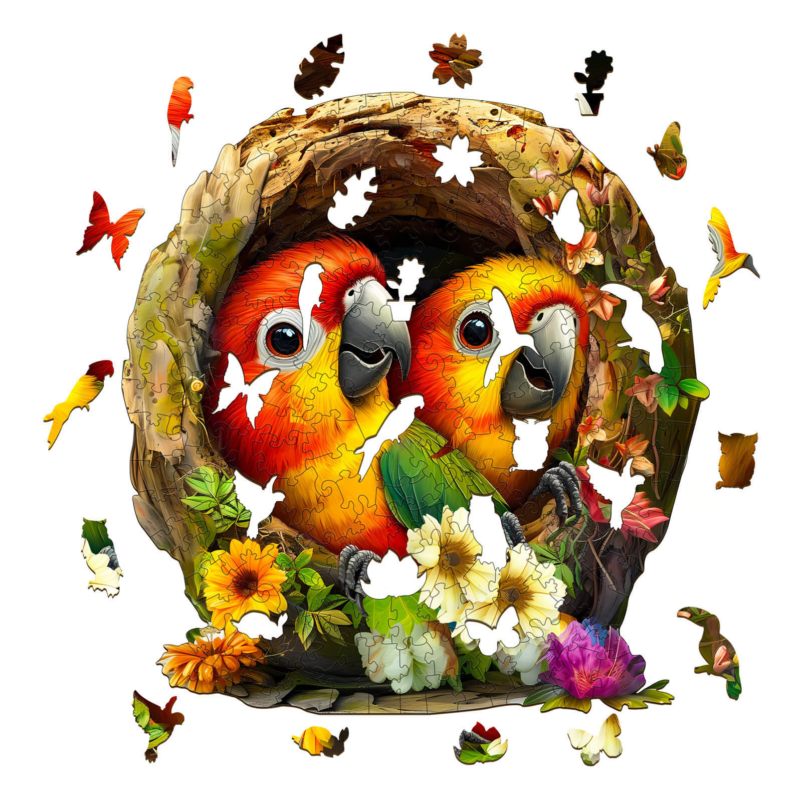 Naughty Parrot-1 Wooden Jigsaw Puzzle