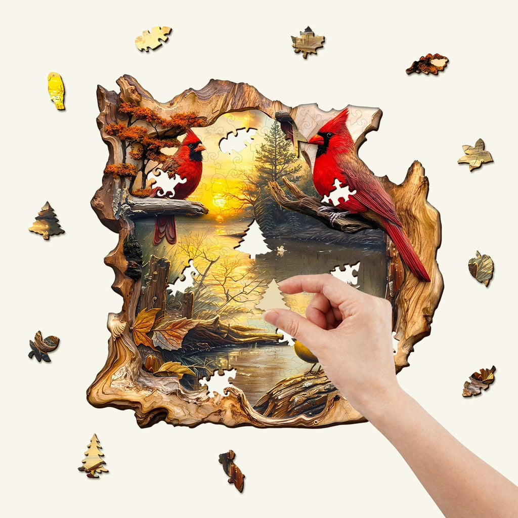 Sunset Lake Wooden Jigsaw Puzzle
