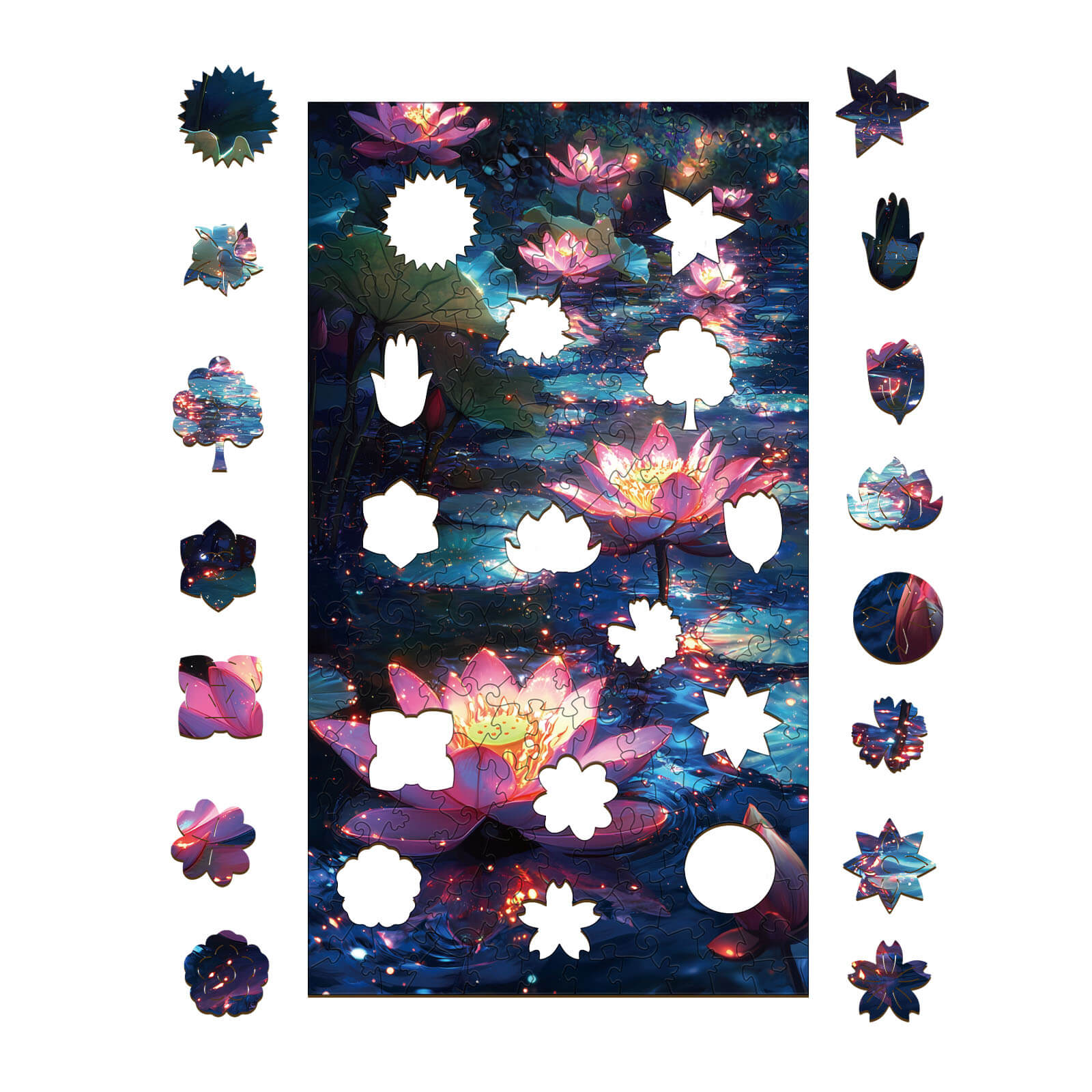 Moon Lotus Wooden Jigsaw Puzzle