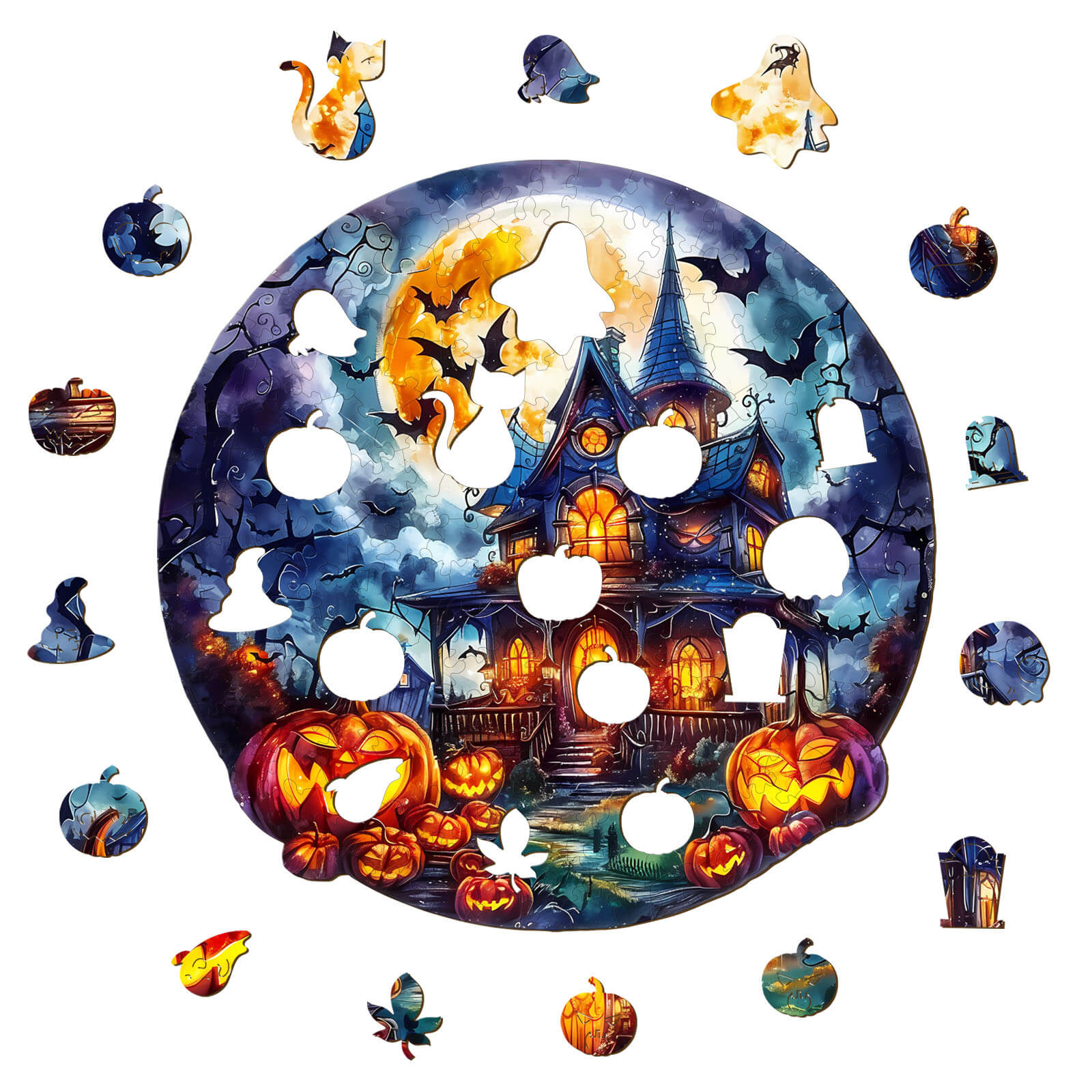 Halloween Pumpkin-2 Wooden Jigsaw Puzzle