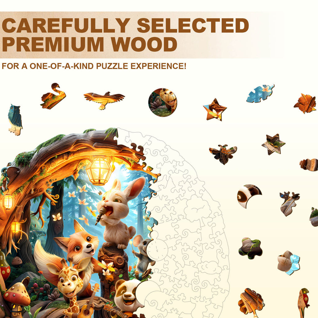 Animal party-1 Wooden Jigsaw Puzzle