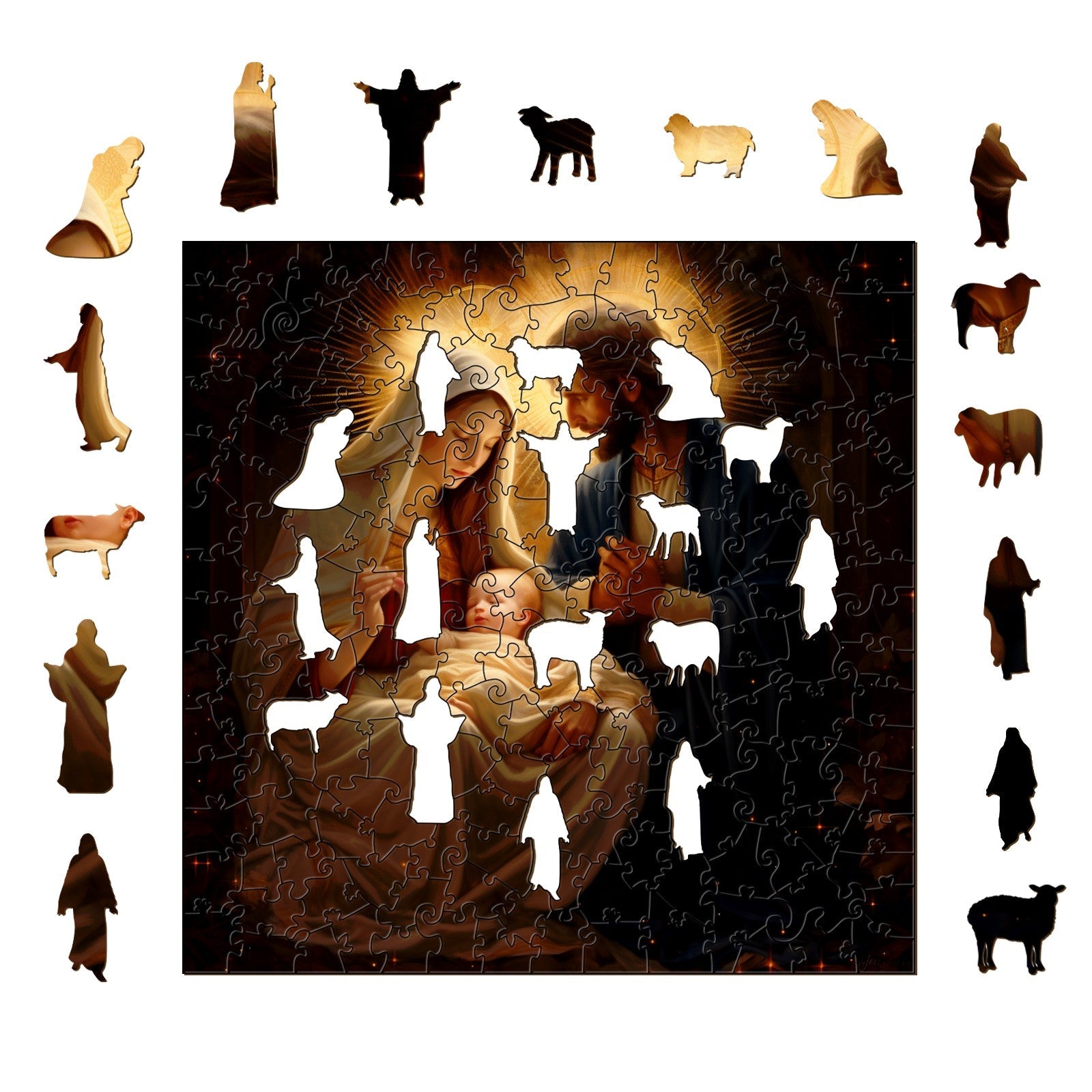 The Birth of Jesus Wooden Jigsaw Puzzle