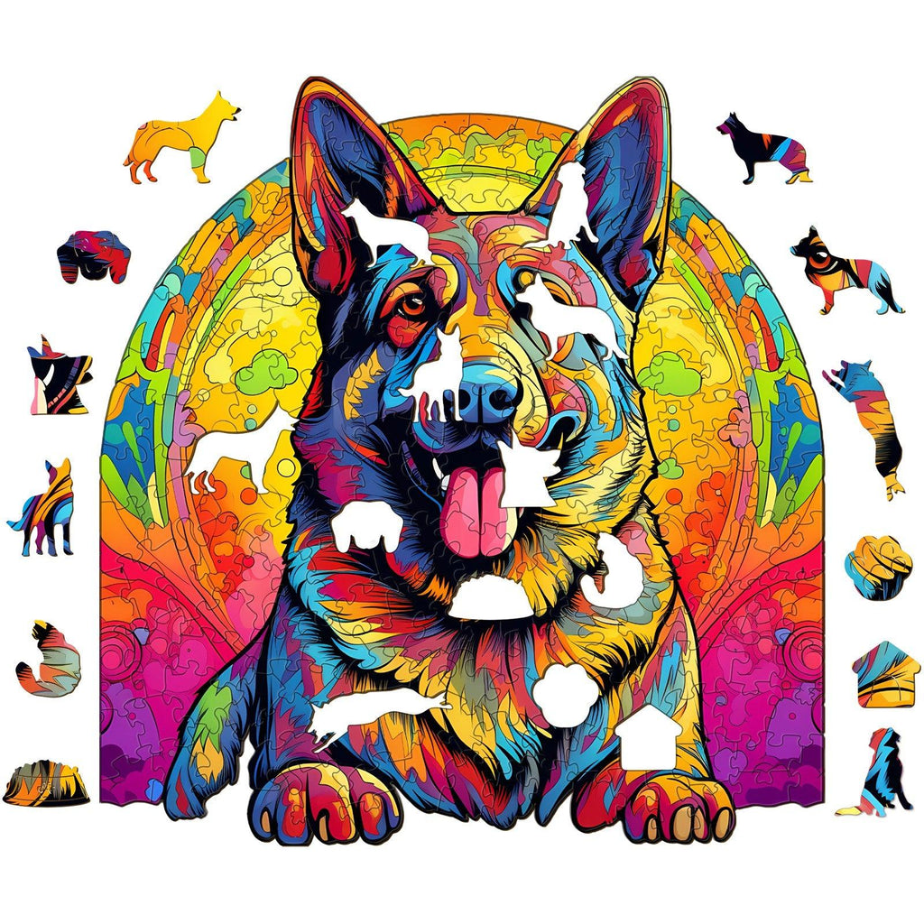German Shepherd 3 Wooden Jigsaw Puzzle