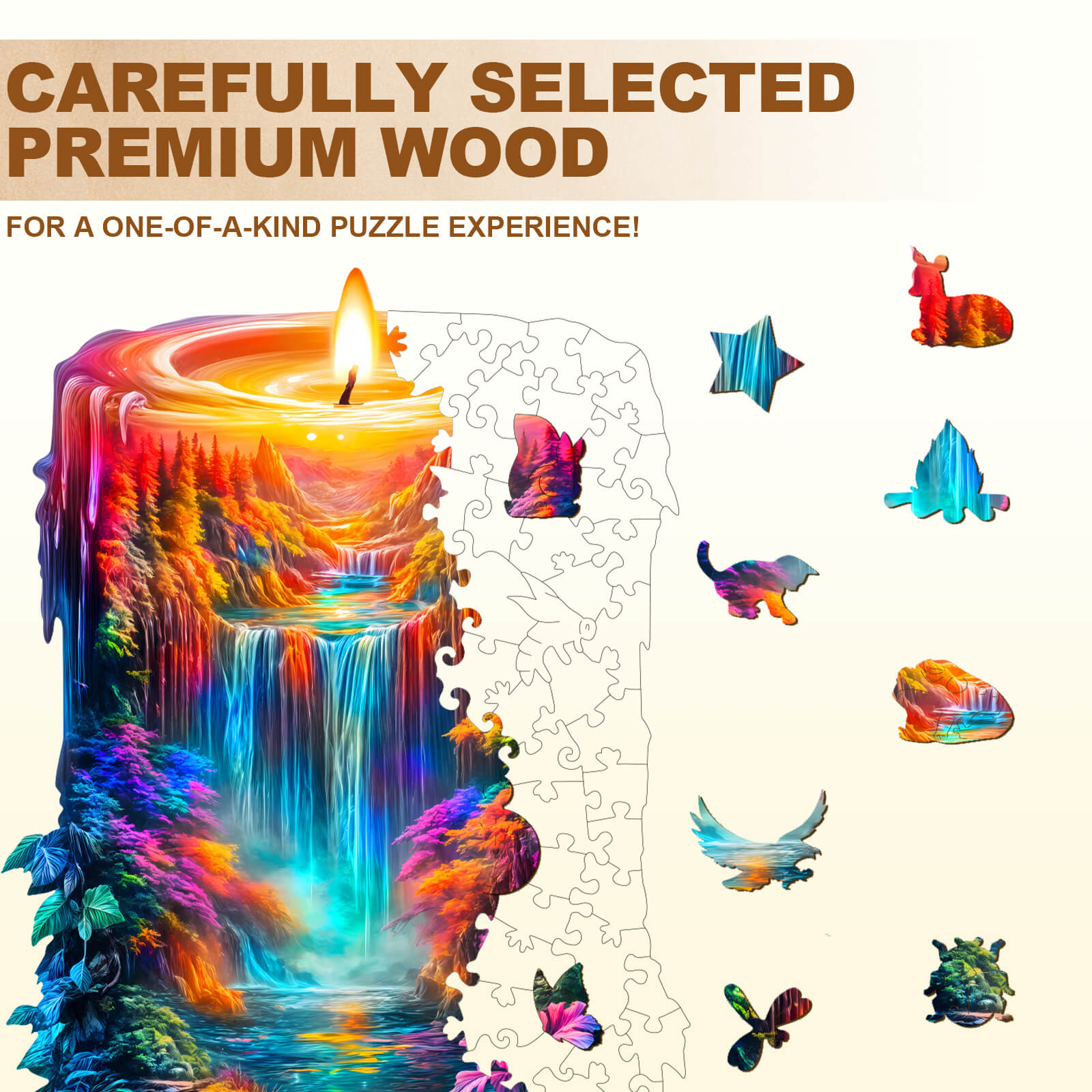 Enchanted Flame Wooden Jigsaw Puzzle