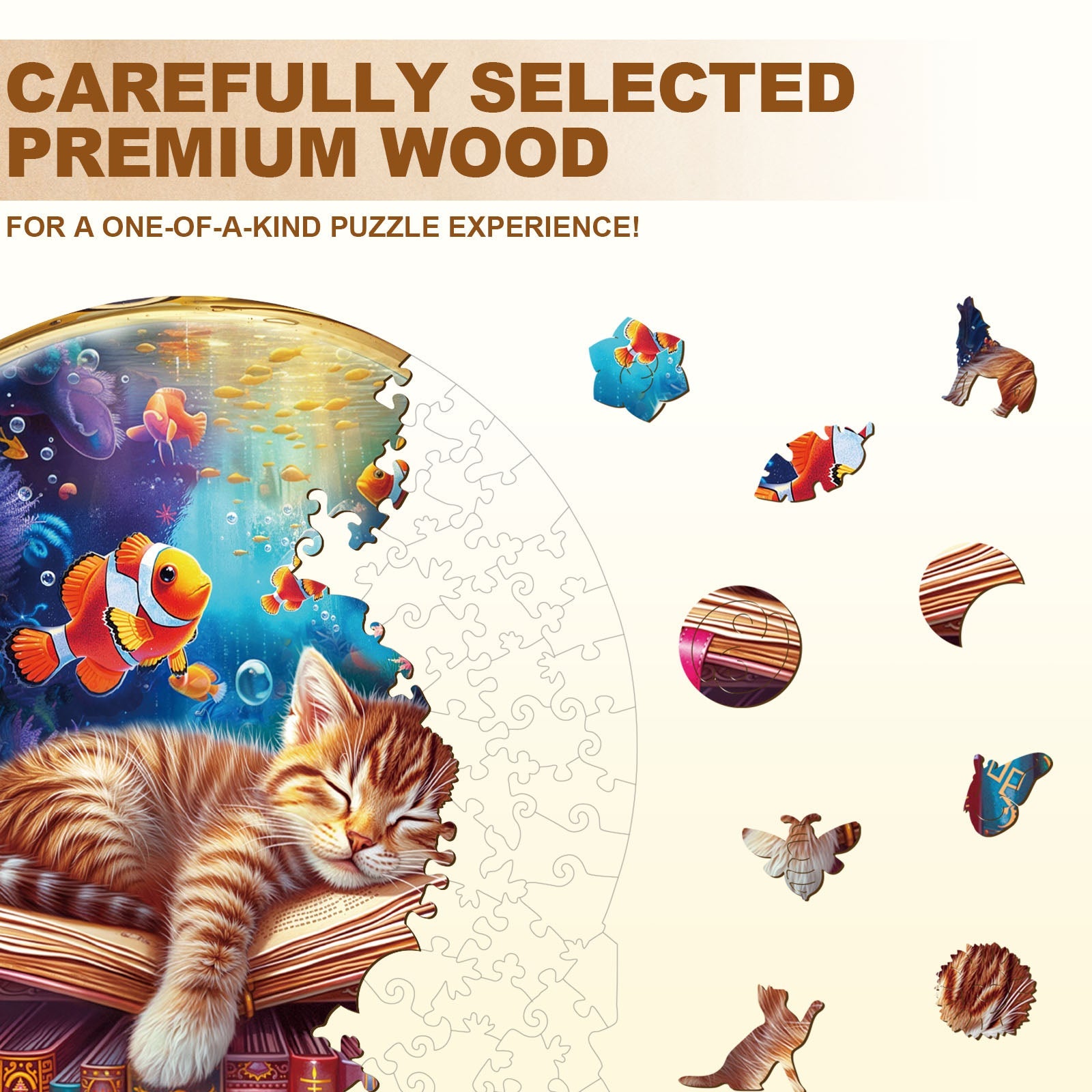 kitten dream Wooden Jigsaw Puzzle