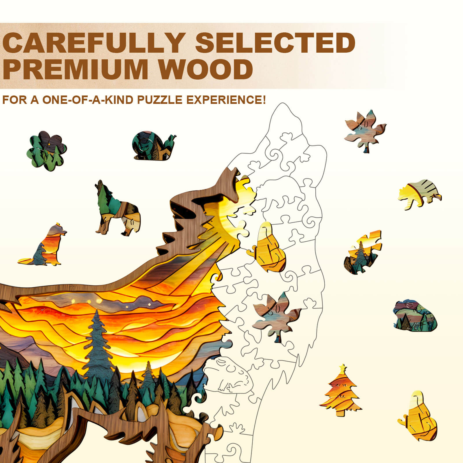 Wooden Wolf Wooden Jigsaw Puzzle