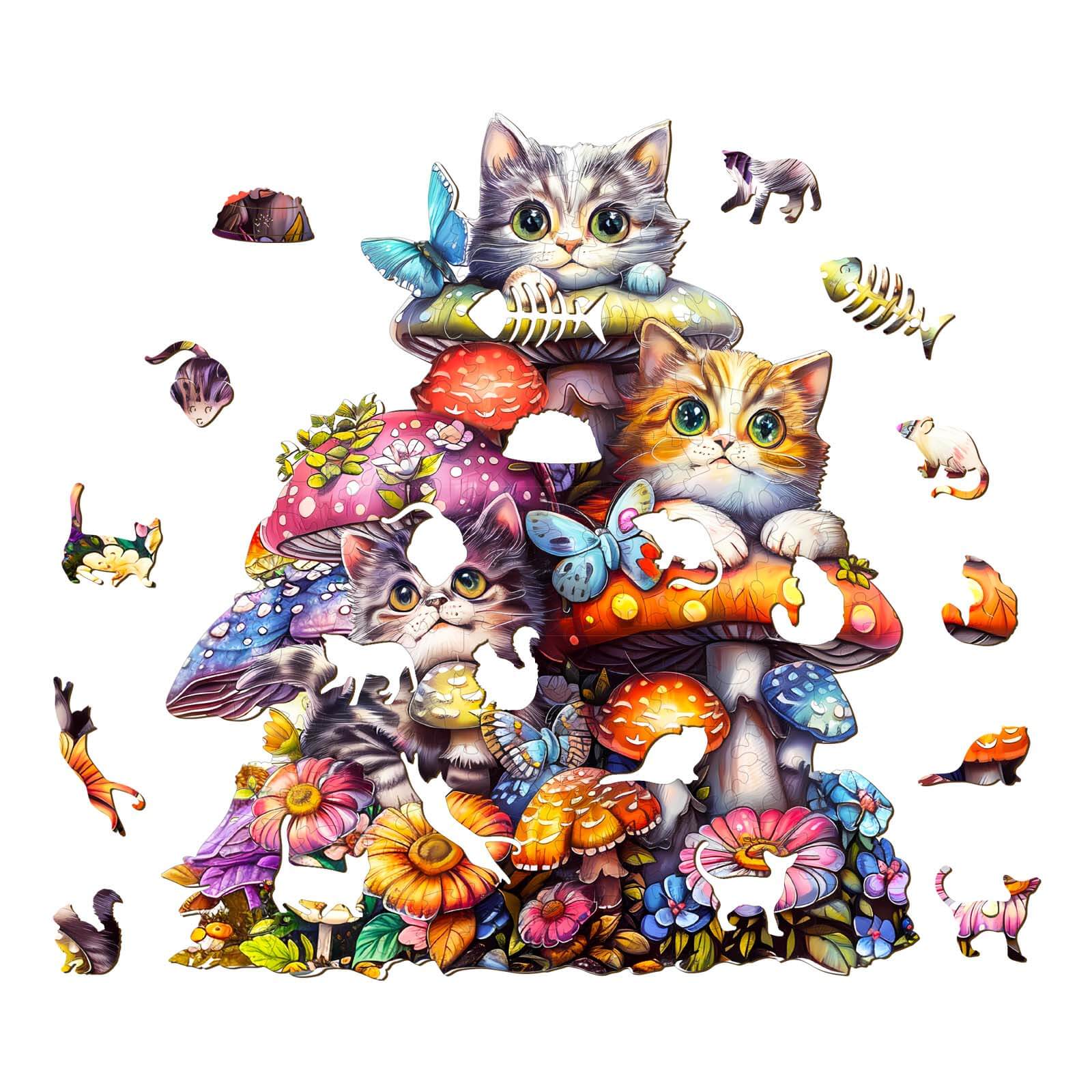 Cat Family-2 Wooden Jigsaw Puzzle