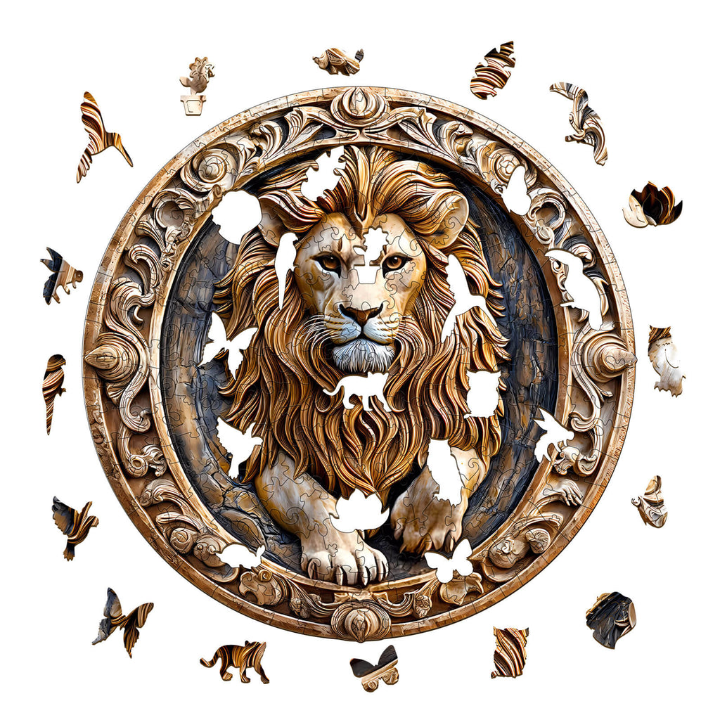 Sculpture Lion Wooden Jigsaw Puzzle