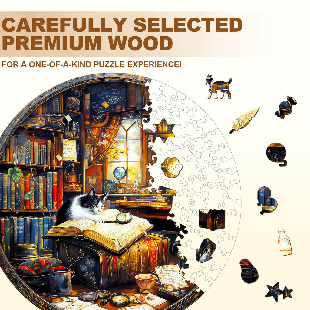Whiskers Library-1  Wooden Jigsaw Puzzle