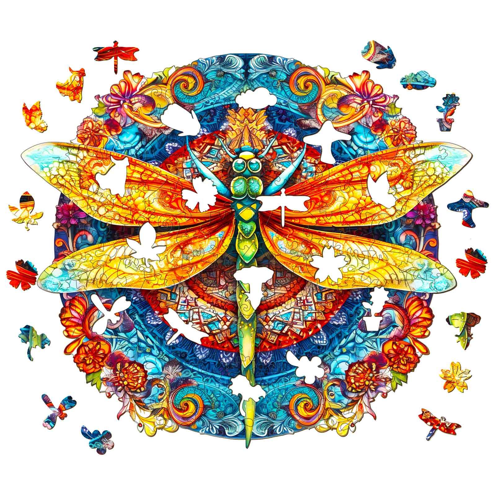Mandala Dragonfly 1 Wooden Jigsaw Puzzle
