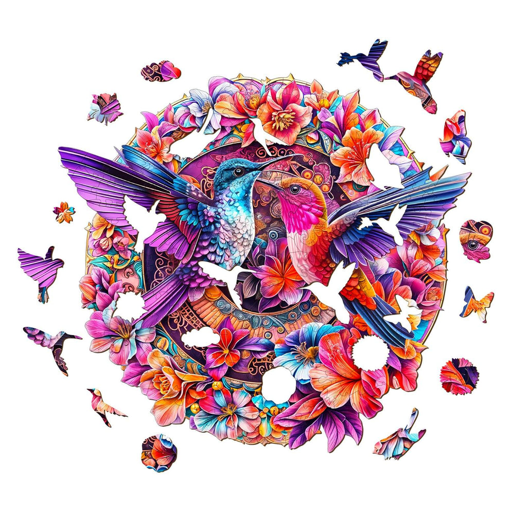 Flower Hummingbird Wooden Jigsaw Puzzle