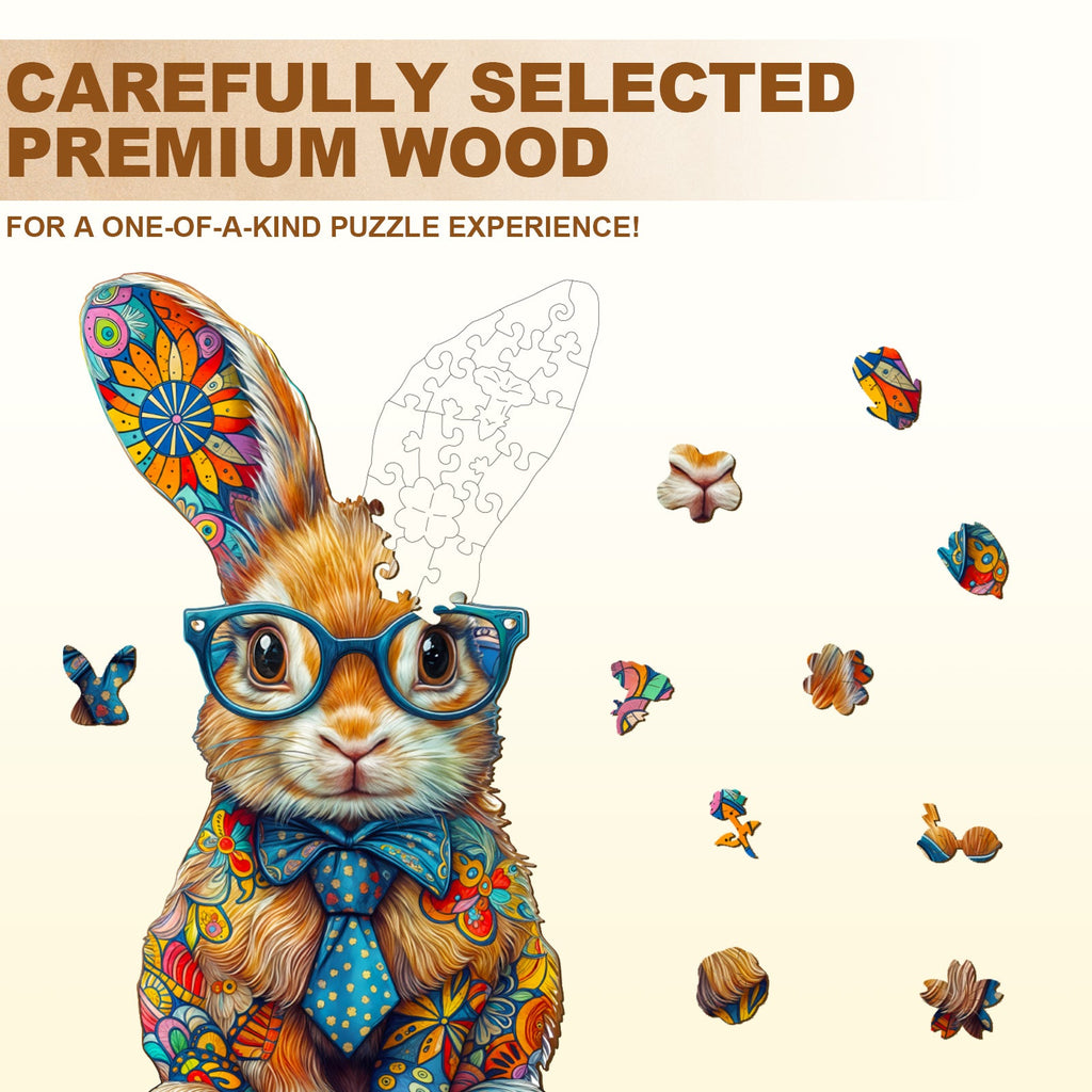 Colored bunny Wooden Jigsaw Puzzle
