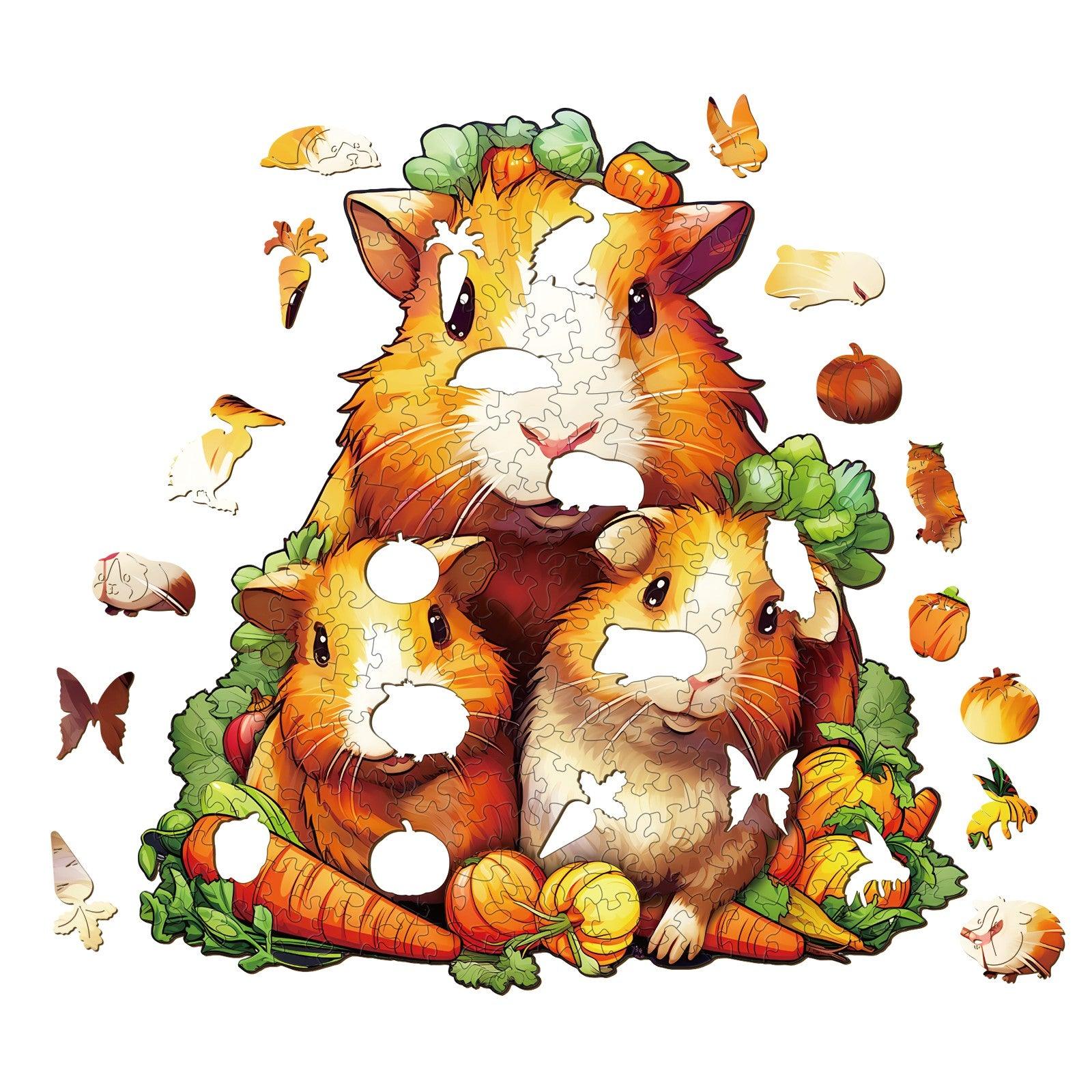 Guinea Pig Family Wooden Jigsaw Puzzle