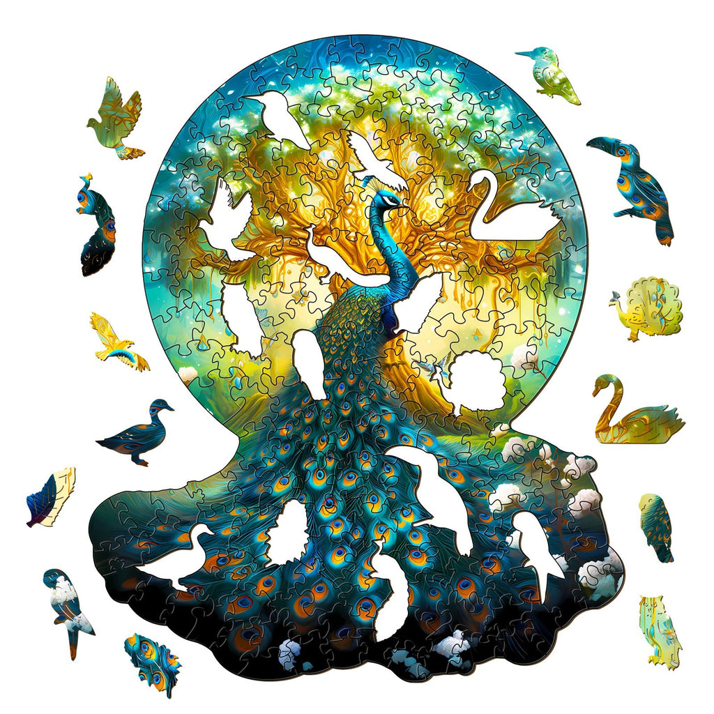 Noble Peacock-1 Wooden Jigsaw Puzzle