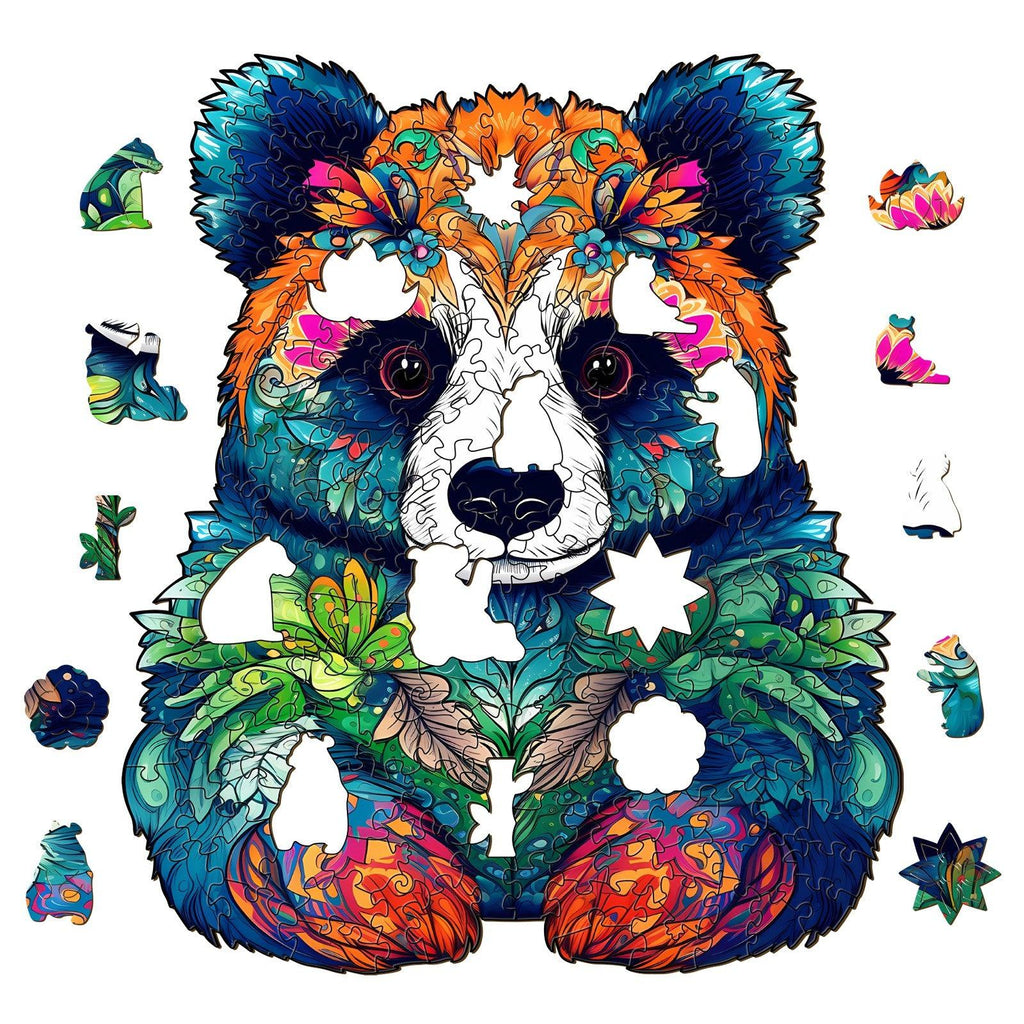 Cute Panda Wooden Jigsaw Puzzle
