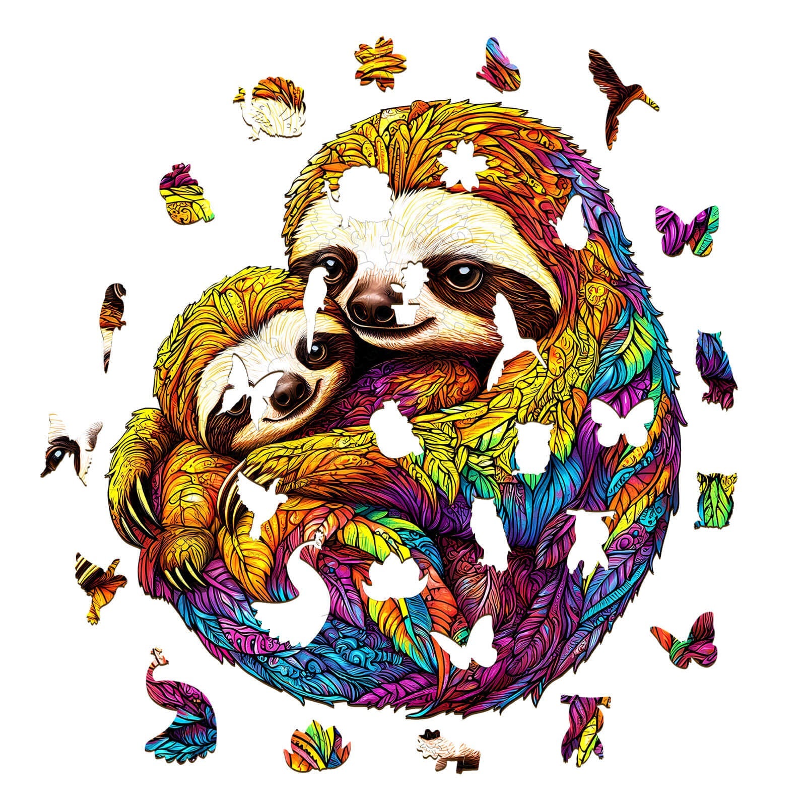 Parent-child Sloth Wooden Jigsaw Puzzle