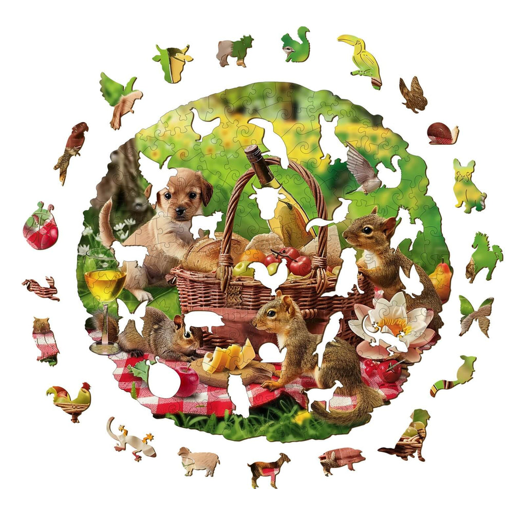 Animal Picnic Wooden Jigsaw Puzzle