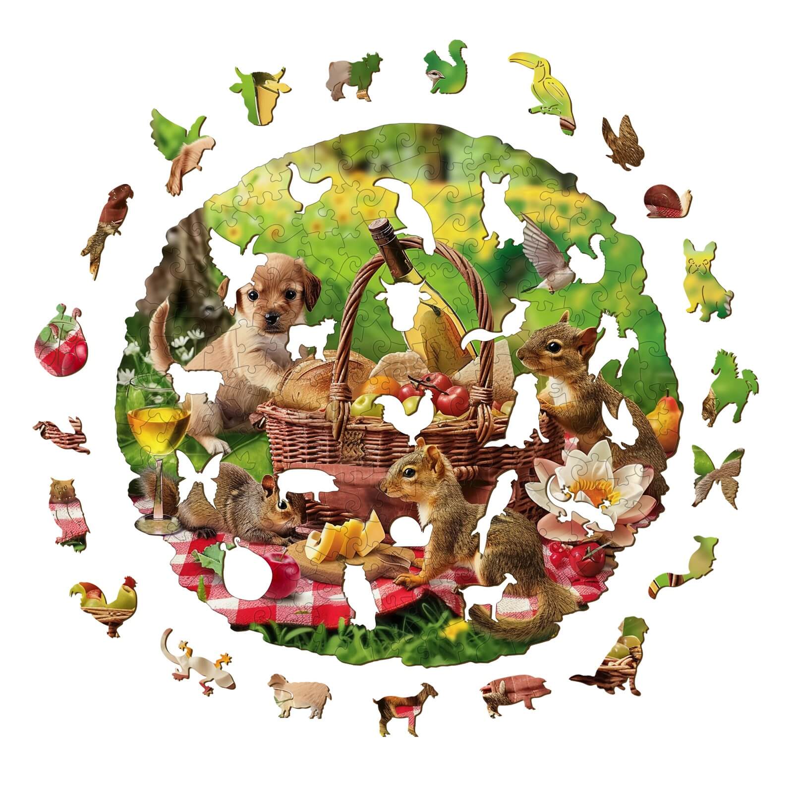Animal Picnic Wooden Jigsaw Puzzle