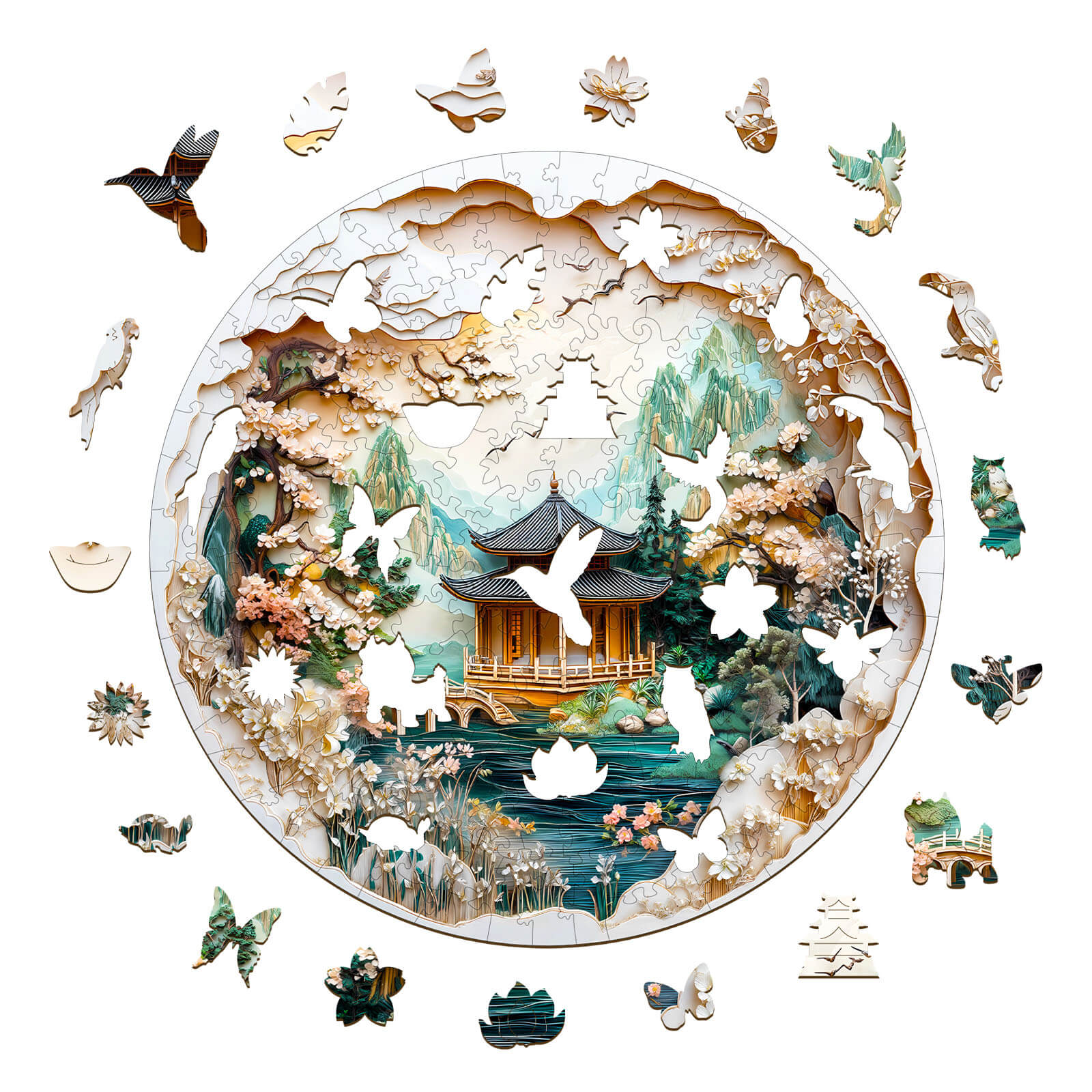 3D Chinese Landscape Painting Wooden Jigsaw Puzzle