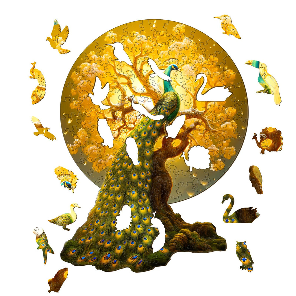 Noble Peacock-2 Wooden Jigsaw Puzzle