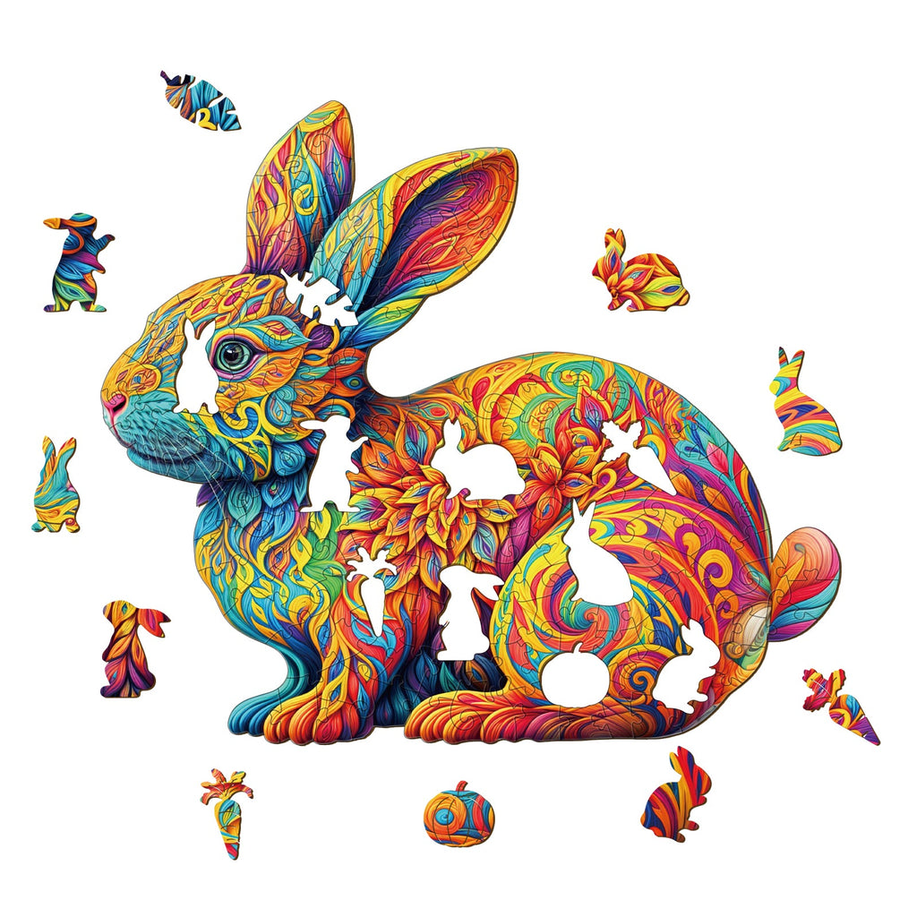 Cute Rabbit Wooden Jigsaw Puzzle