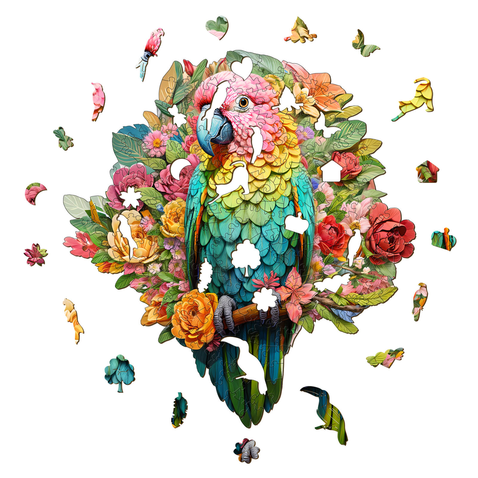 Colorful Parrot Wooden Jigsaw Puzzle