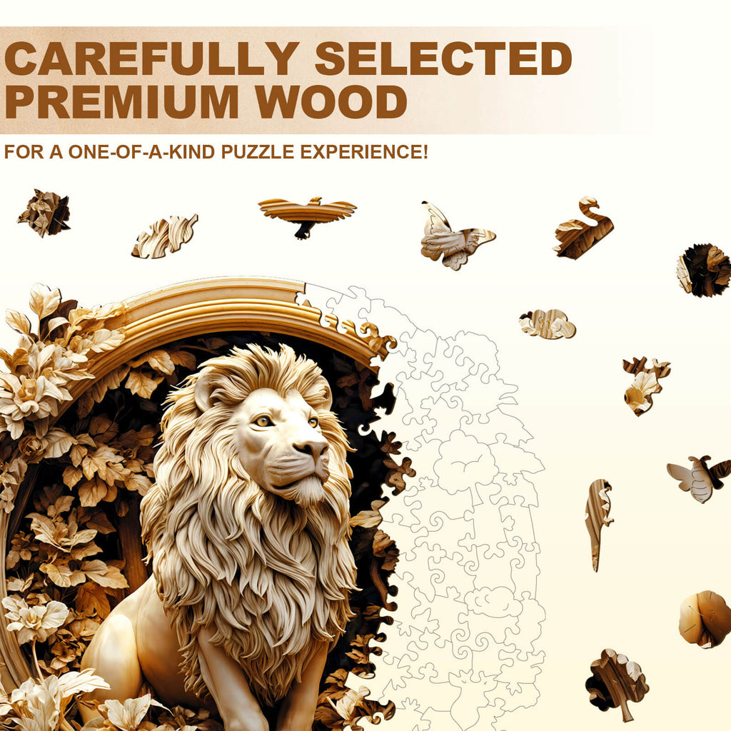 Forest lion Wooden Jigsaw Puzzle