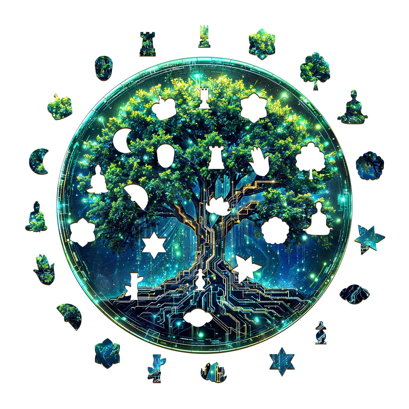 Mechanical tree of life Wooden Jigsaw Puzzle