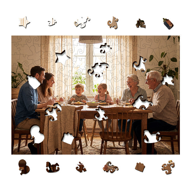 Personalized Photo Wooden Puzzle - Family Theme