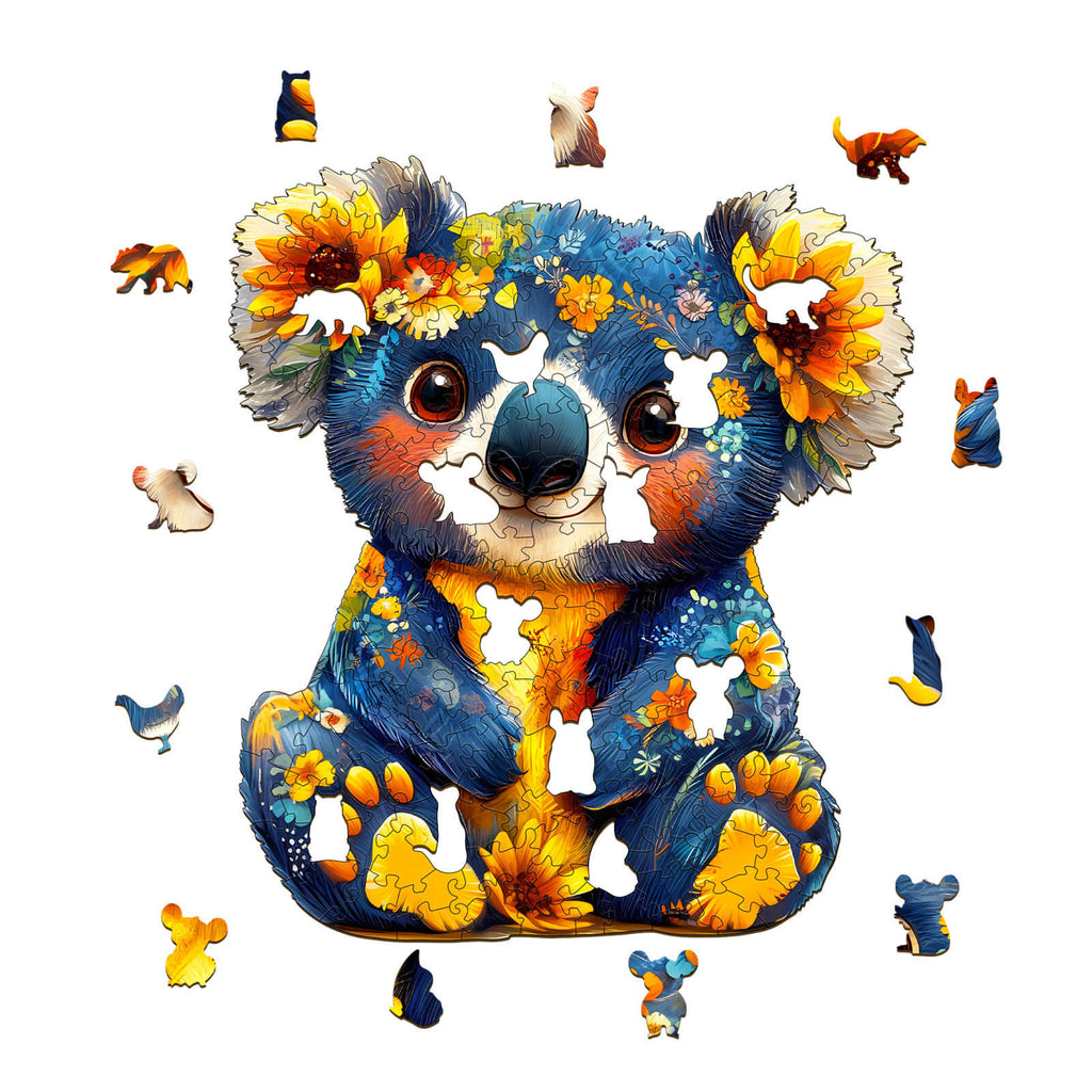 Colorful Koala Wooden Jigsaw Puzzle