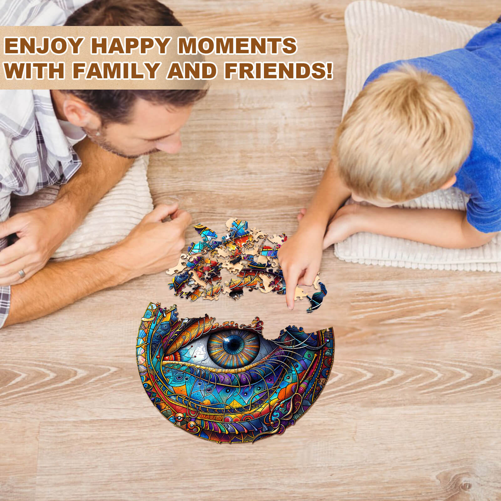 Mysterious eyes-2 Wooden Jigsaw Puzzle