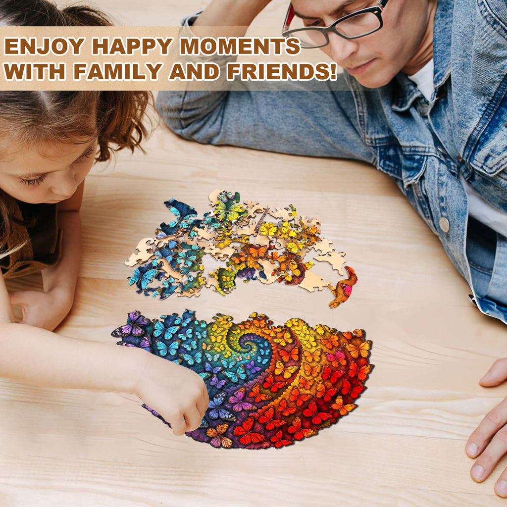 Swirl Butterfly Wooden Jigsaw Puzzle