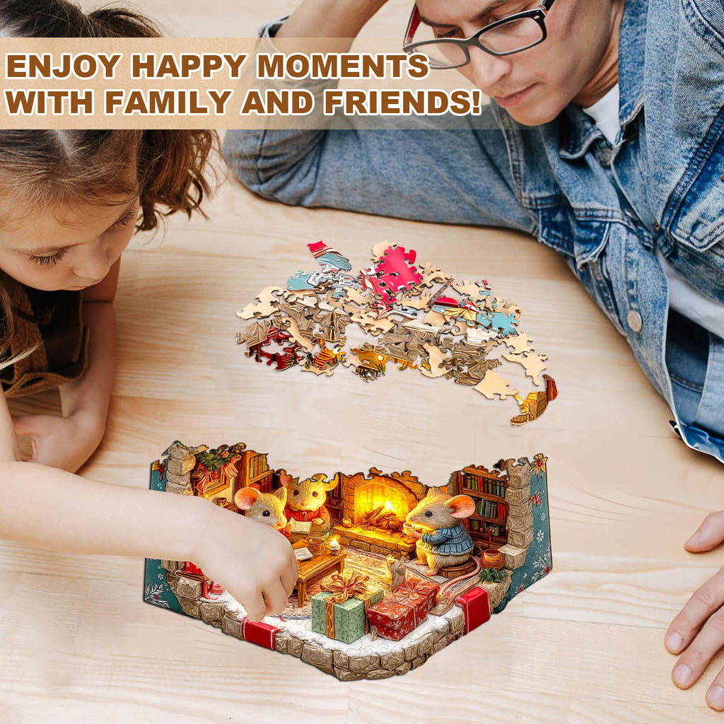 Mouse's Gift House Wooden Jigsaw Puzzle