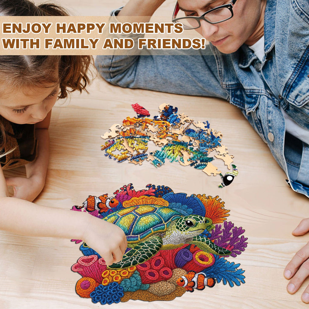 Woven Turtle Wooden Jigsaw Puzzle