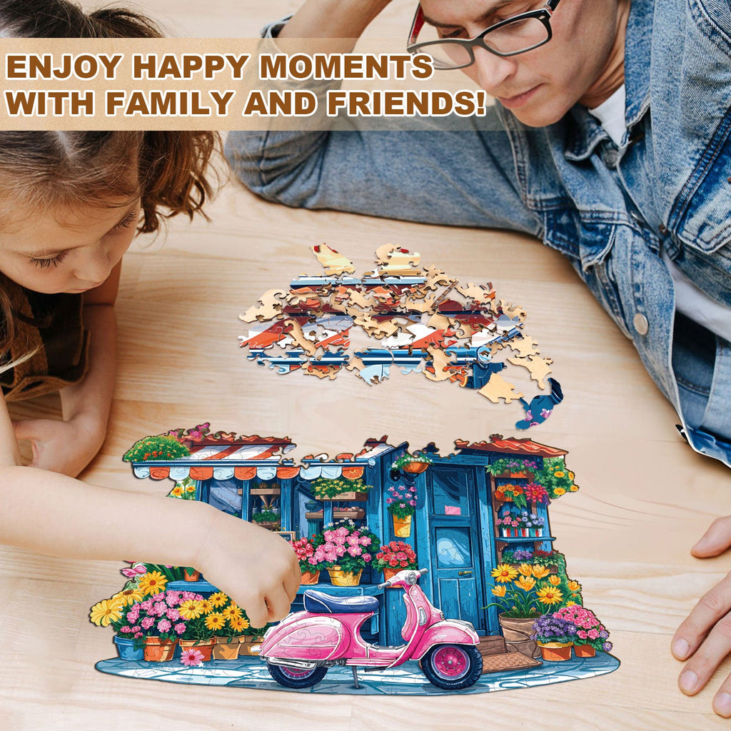Floral Lane  Wooden Jigsaw Puzzle