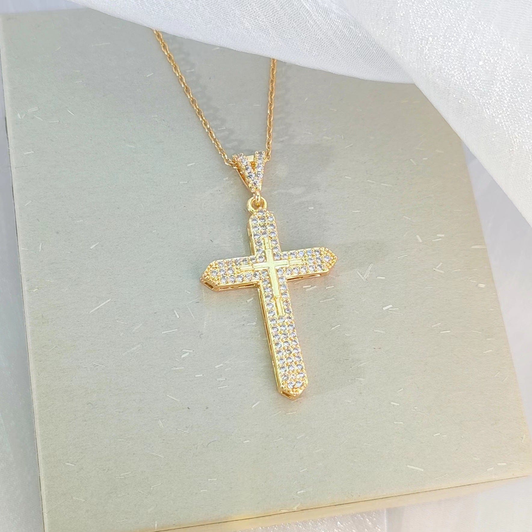 LUXURY LIGHT CROSS NECKLACE