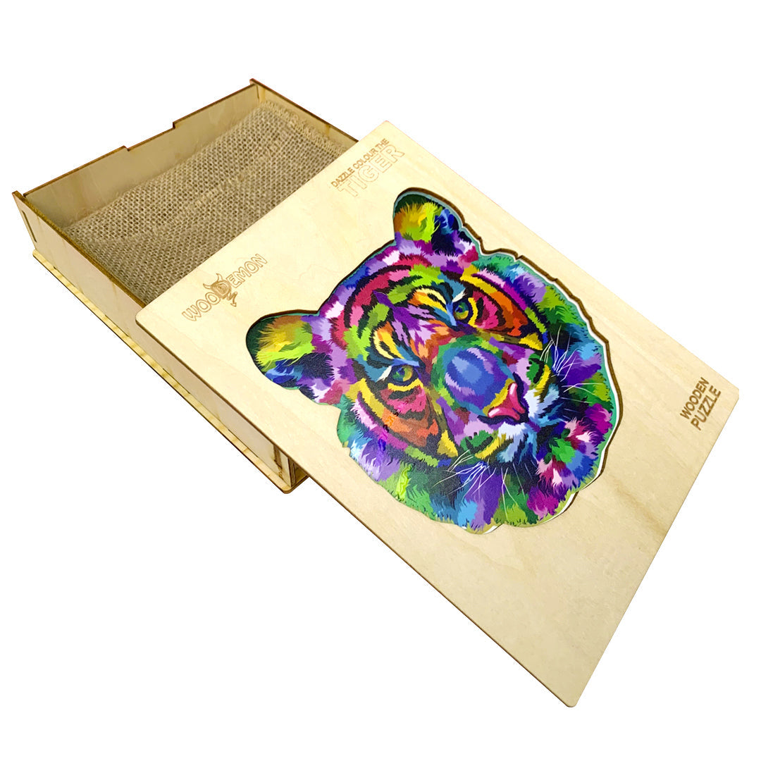 Colorful Tiger Wooden Jigsaw Puzzle