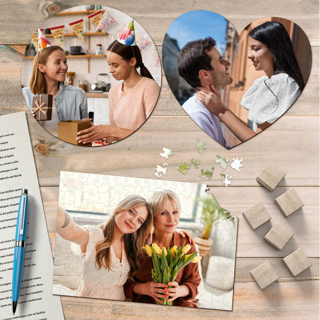 Personalized Photo Wooden Puzzle In Different Shapes and Themes