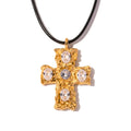 BOLD STONES CROSS NECKLACE
