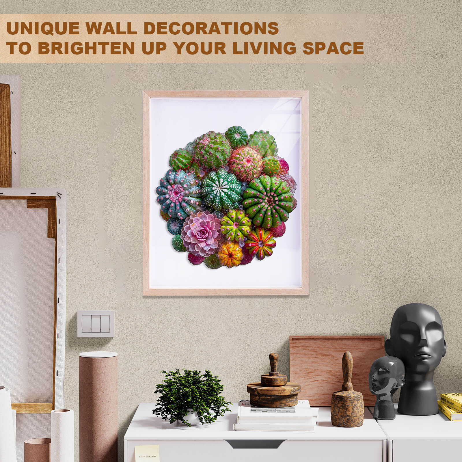 Cactus and Succulents Wooden Jigsaw Puzzle