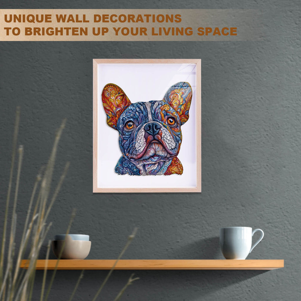 Vivid Bulldog Wooden Jigsaw Puzzle